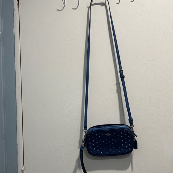 Coach Studded Blue Crossbody Bag - Picture 4 of 15